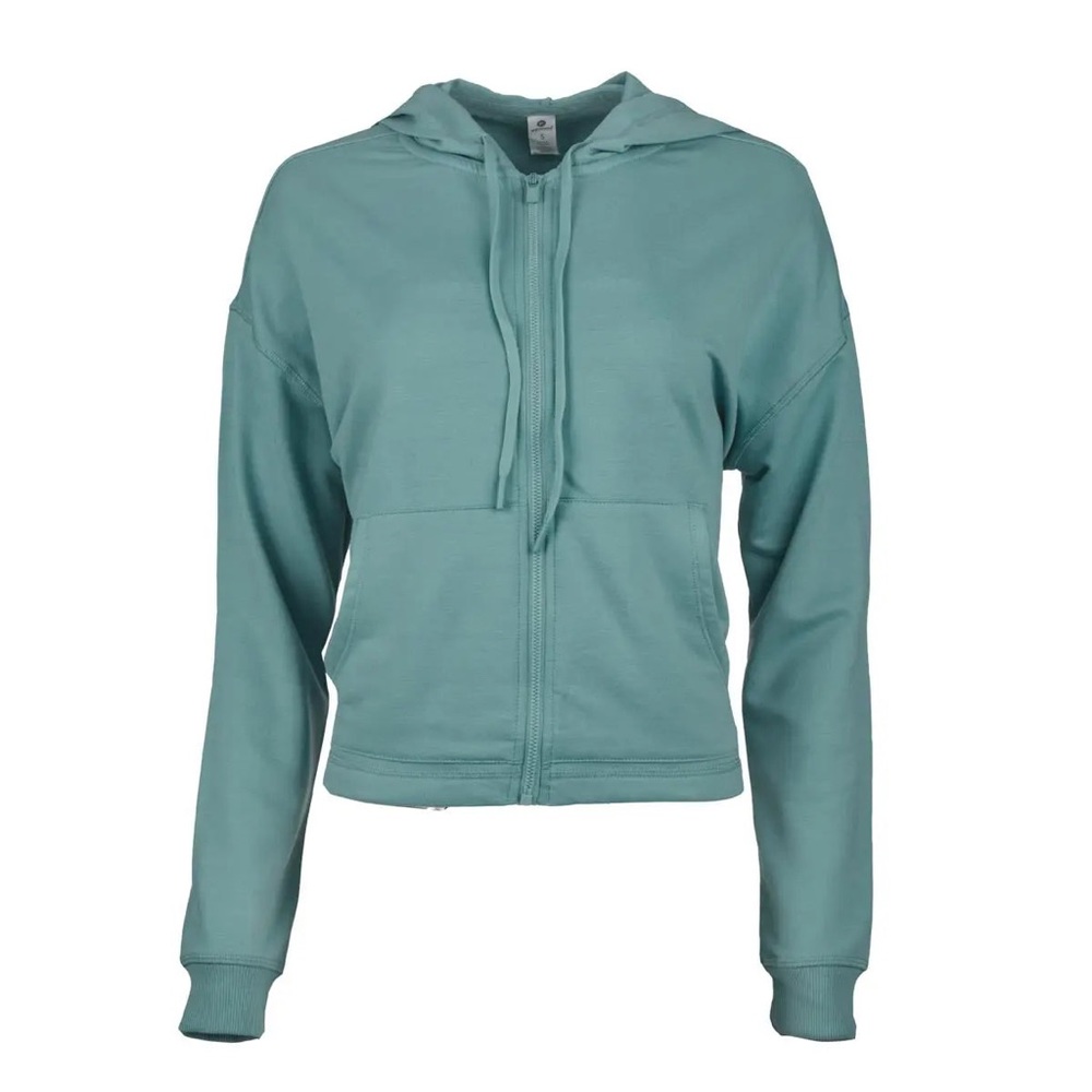 NWT $45 90 Degree by Reflex Women's Terry Brushed Hoodie Jacket